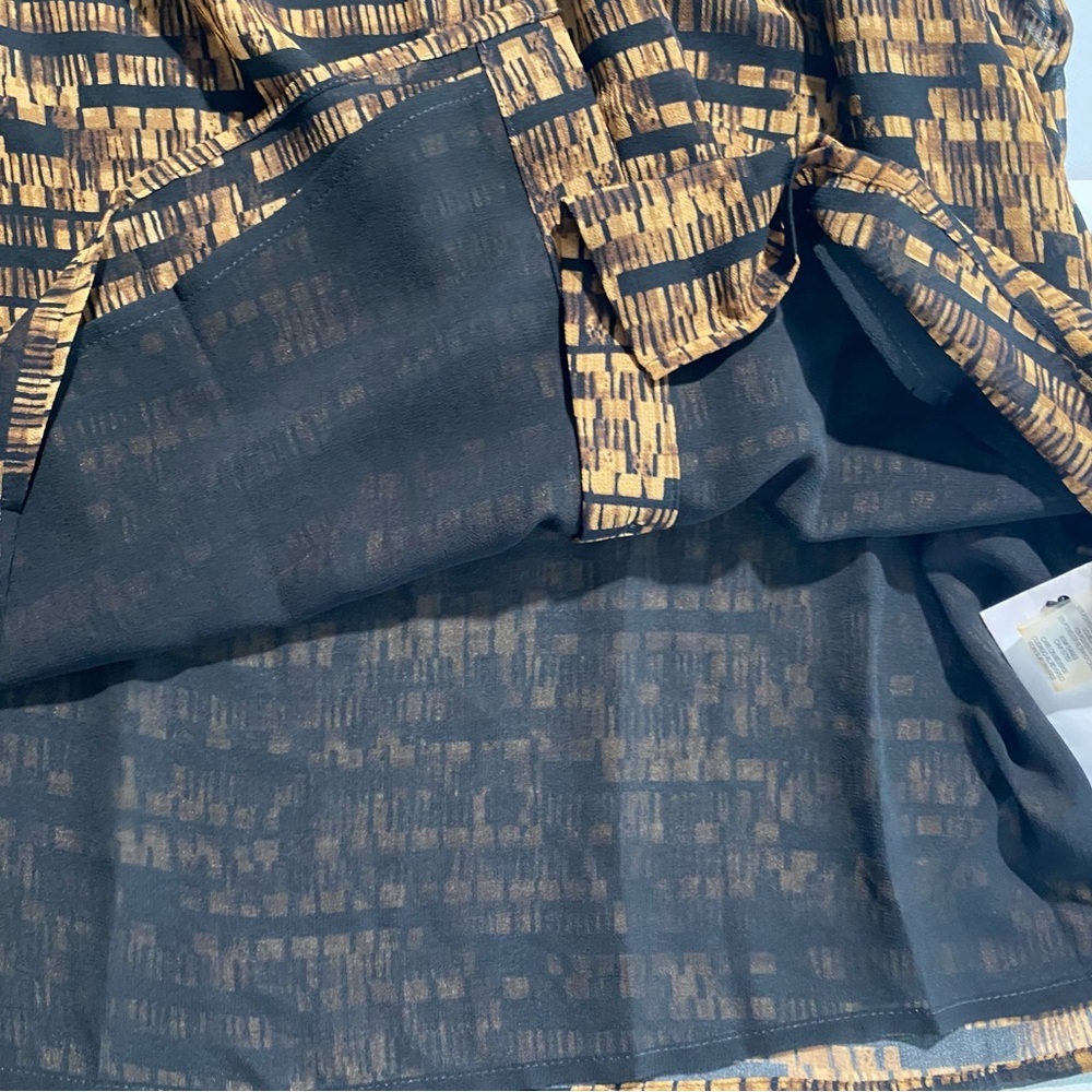 NEW Size S Womens Calvin Klein Long Sleeve Button Down Top Polyester Black - Picture 10 of 12